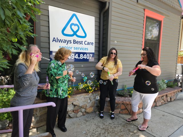 Always Best Care Boulder’s team took a much needed break to have some bubble time!