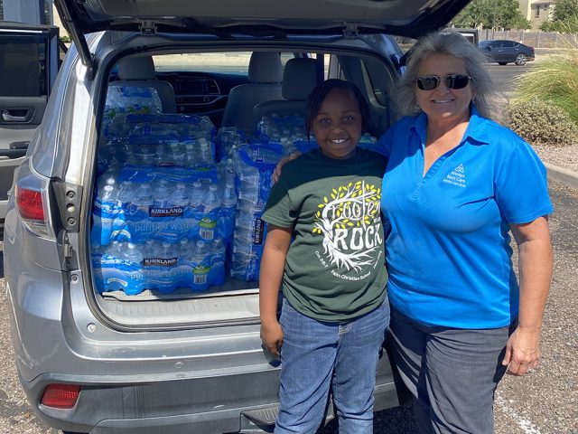 Harmony Jennings Helping Out With Always Best Care Mesa/Scottsdale’s Water Drive